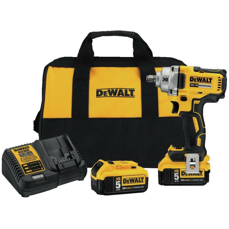 Power Tools * | Dewalt Dcf894Hp2 20V Max Xr 1/2 In. Mid-Range Cordless Impact Wrench With Hog Ring Anvil Kit