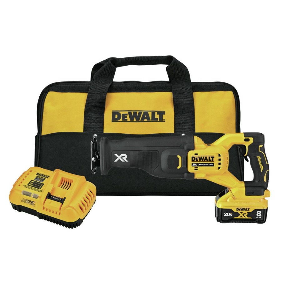 Power Tools * | Dewalt Dcs368W1 20V Max Xr Power Detect Brushless Lithium-Ion Cordless Reciprocating Saw Kit (8 Ah)