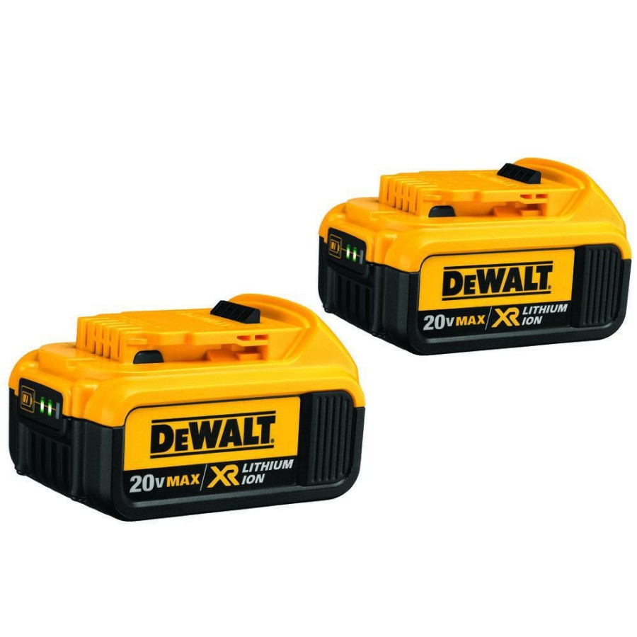 Power Tools * | Dewalt Dcb204-2 (2) 20V Max Premium Xr 4 Ah Lithium-Ion Batteries