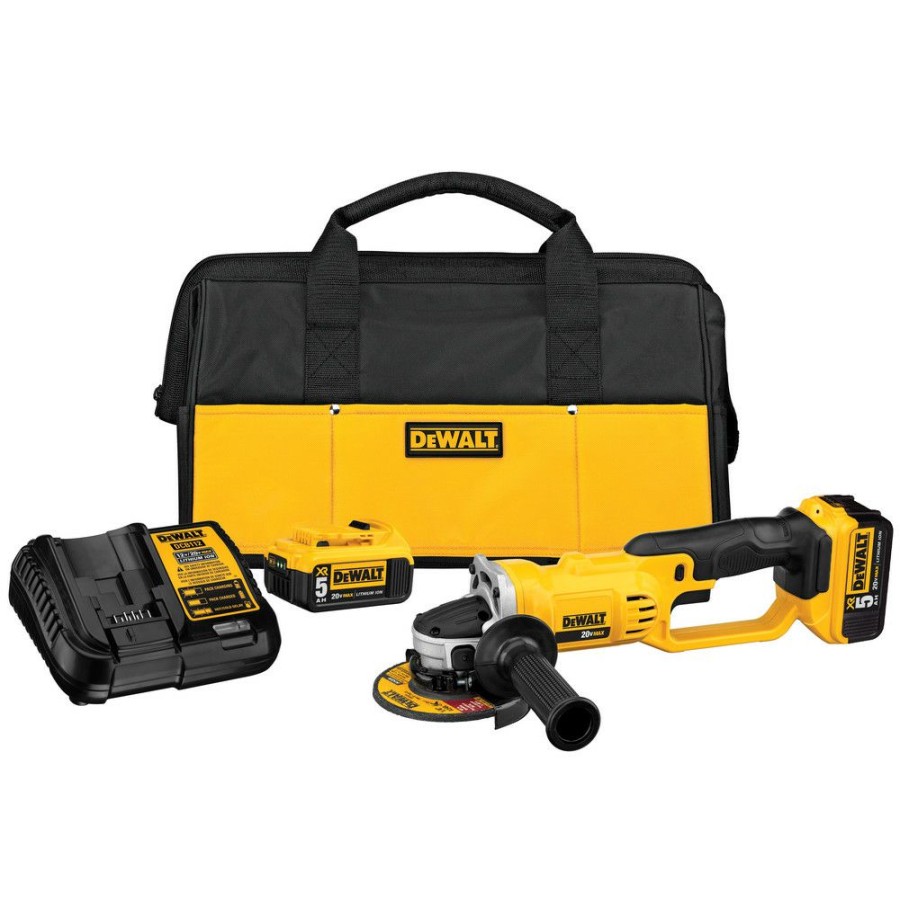 Power Tools * | Dewalt Dcg412P2 20V Max Brushed Lithium-Ion 5 In. Cordless Grinder Kit With (2) 5 Ah Batteries