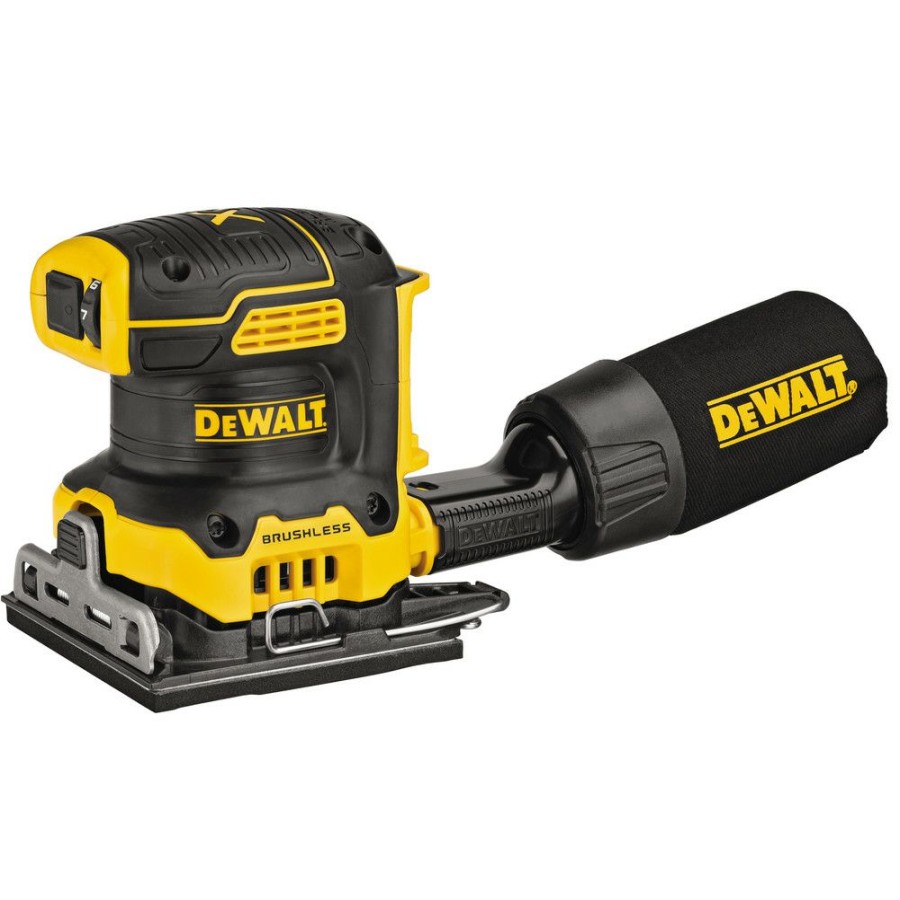 Power Tools * | Dewalt Dcw200B 20V Max Xr Brushless Lithium-Ion 1/4 Sheet Cordless Variable Speed Sander (Tool Only)