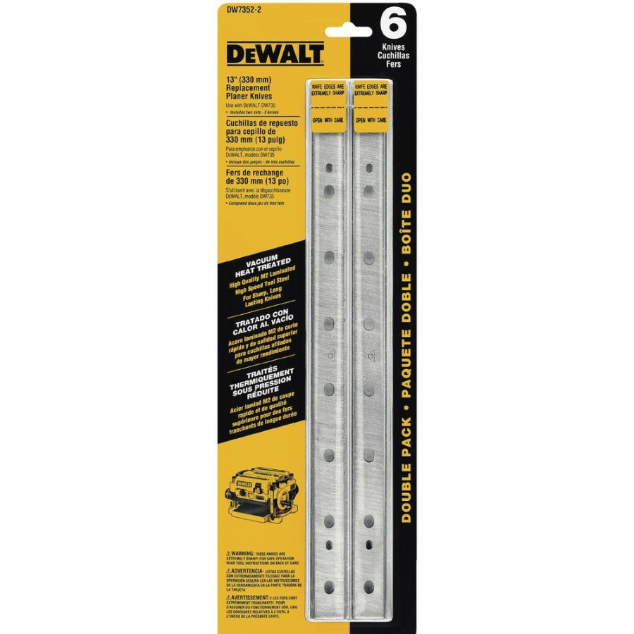 Power Tools * | Dewalt Dw7352-2 13 In. Replacement Planer Knives For Dw735 (2-Pack)