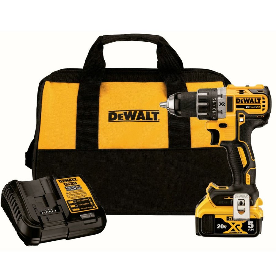 Power Tools * | Dewalt Dcd791P1 20V Max Xr Brushless Lithium-Ion 1/2 In. Cordless Drill Driver Kit (5 Ah)