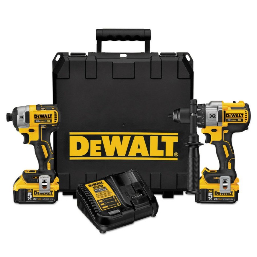 Power Tools * | Dewalt Dck299P2 2-Tool Combo Kit 20V Max Xr Brushless Cordless Hammer Drill & Impact Driver Kit With 2 Batteries (5 Ah)