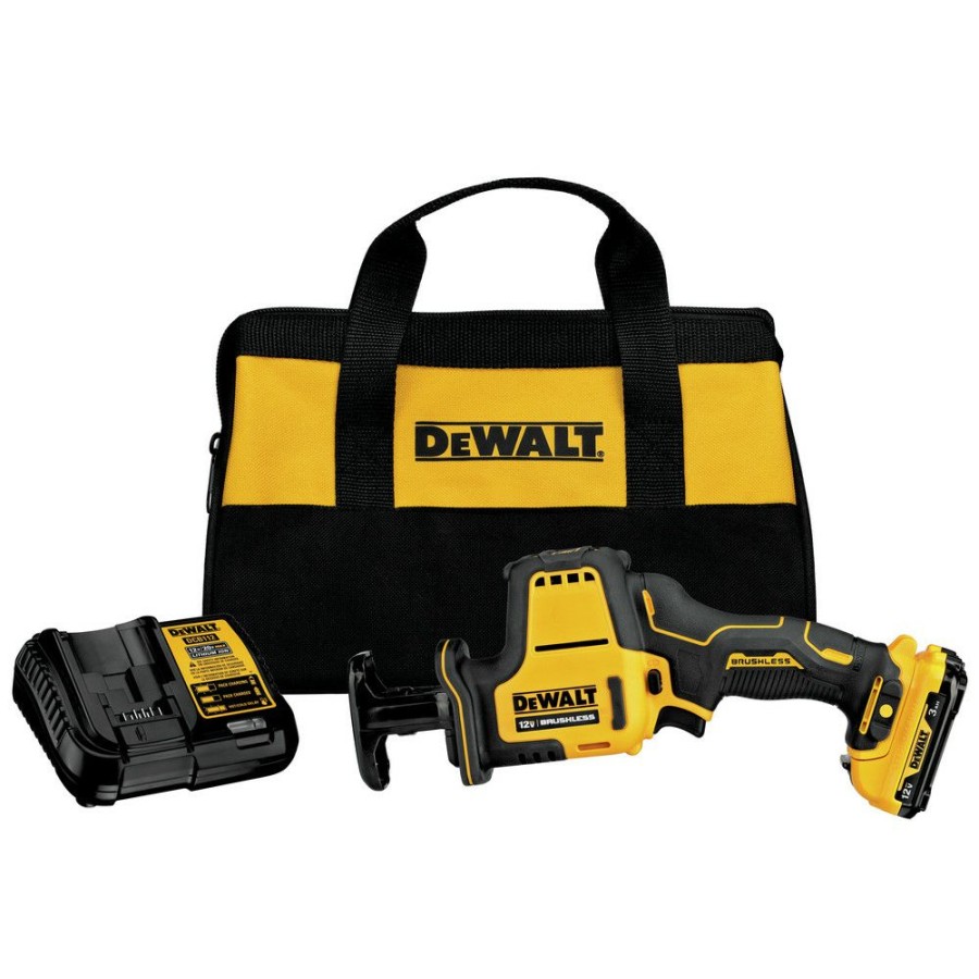 Power Tools * | Dewalt Dcs312G1 Xtreme 12V Max Brushless Lithium-Ion One-Handed Cordless Reciprocating Saw Kit (3 Ah)