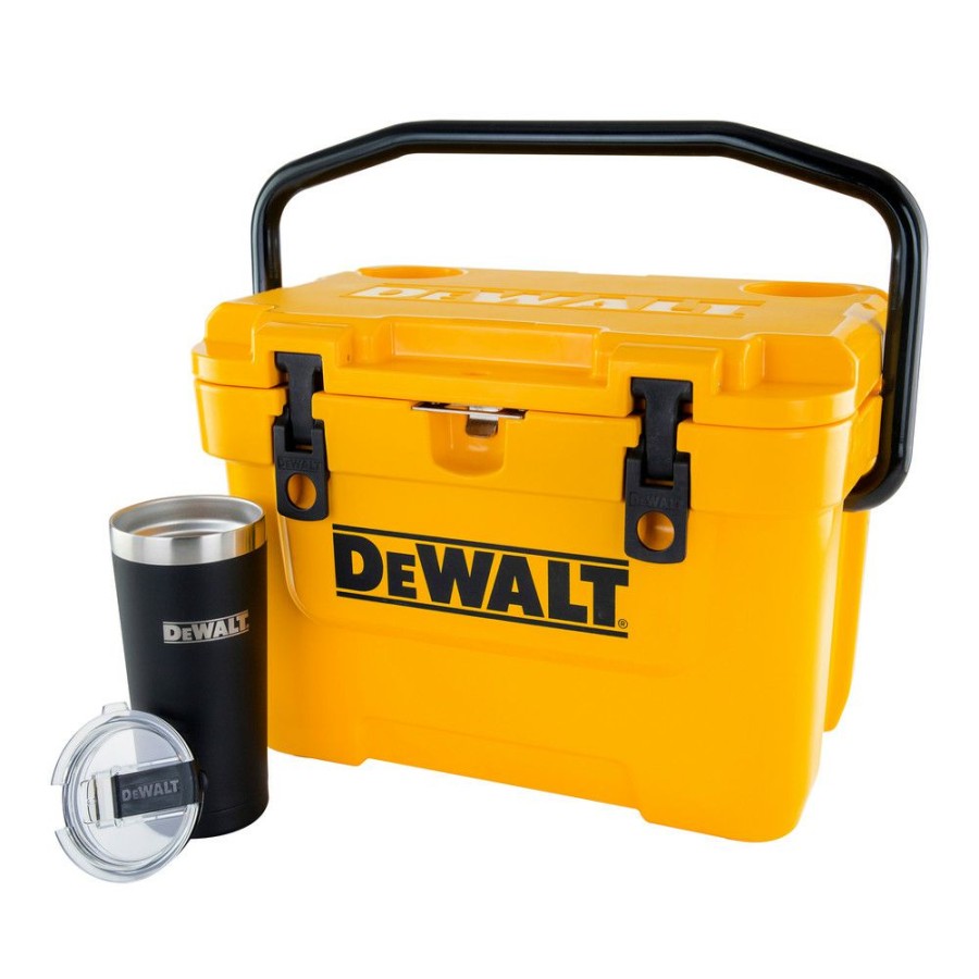 Outdoor * | Dewalt Dxc1002B 10 Quart Roto-Molded Lunchbox Cooler/ 20 Oz. Black Tumbler Combo