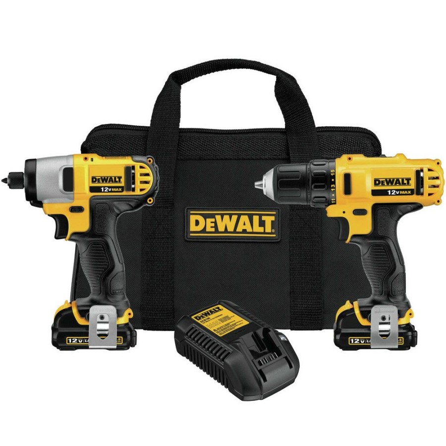 Power Tools * | Dewalt Dck211S2 2-Tool Combo Kit 12V Max Cordless 3/8 In. Drill Driver & Impact Driver Kit With 2 Batteries (1.5 Ah)