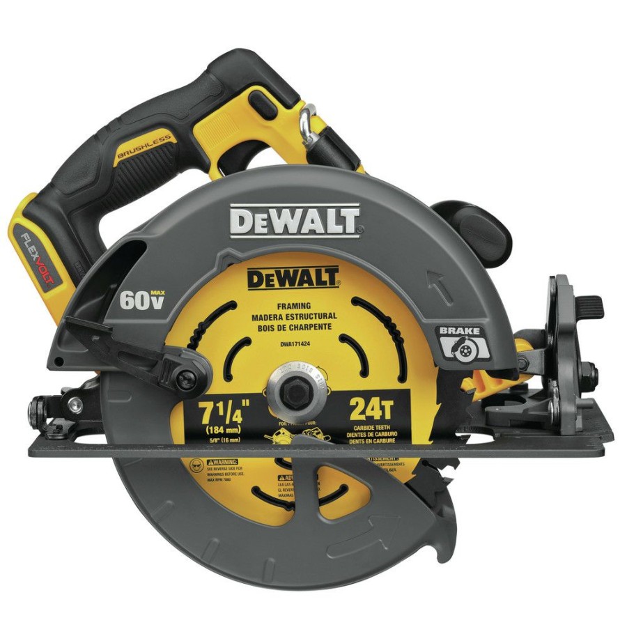 Power Tools * | Dewalt Dcs578B Flexvolt 60V Max Brushless Lithium-Ion 7-1/4 In. Cordless Circular Saw With Brake (Tool Only)