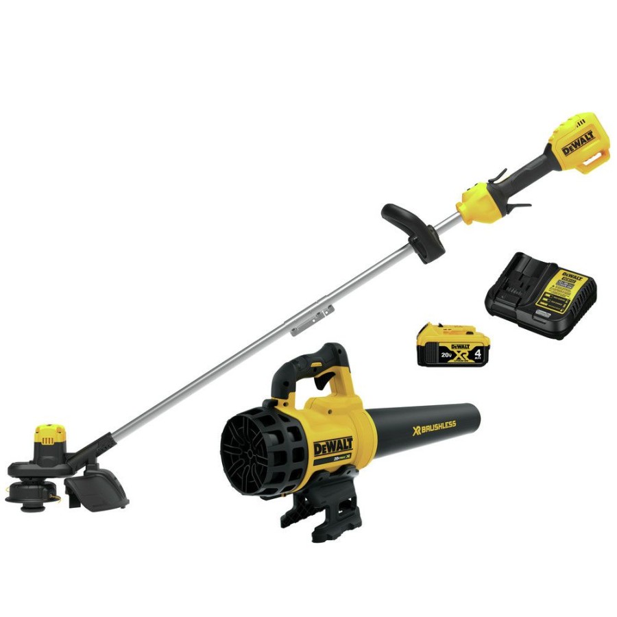 Outdoor Tools And Equipment * | Dewalt Dcko975M1 20V Max Cordless Lithium-Ion 4 Ah 13 Ft. String Trimmer / 20V Max Xr Brushless Handheld Blower Kit