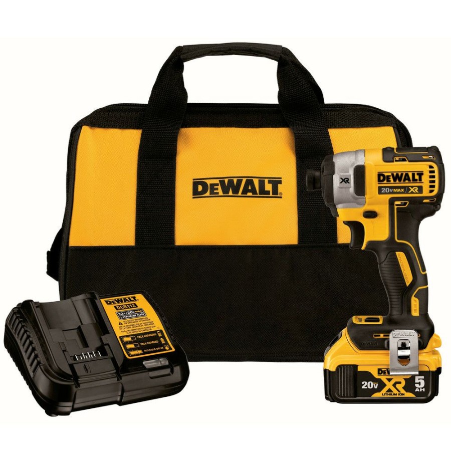 Power Tools * | Dewalt Dcf887P1 20V Max Xr Brushless Lithium-Ion 1/4 In. Cordless 3-Speed Impact Driver Kit (5 Ah)