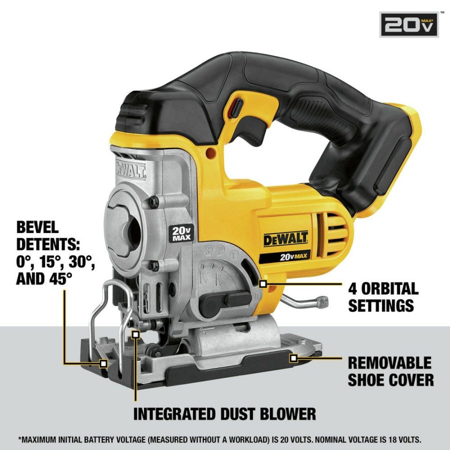 Power Tools * | Dewalt Dcs331B 20V Max Variable Speed Lithium-Ion Cordless Jig Saw (Tool Only)