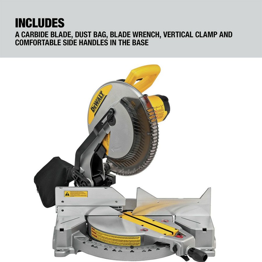 Power Tools * | Dewalt Dws715 120V 15 Amp 12 In. Corded Single Bevel Compound Miter Saw