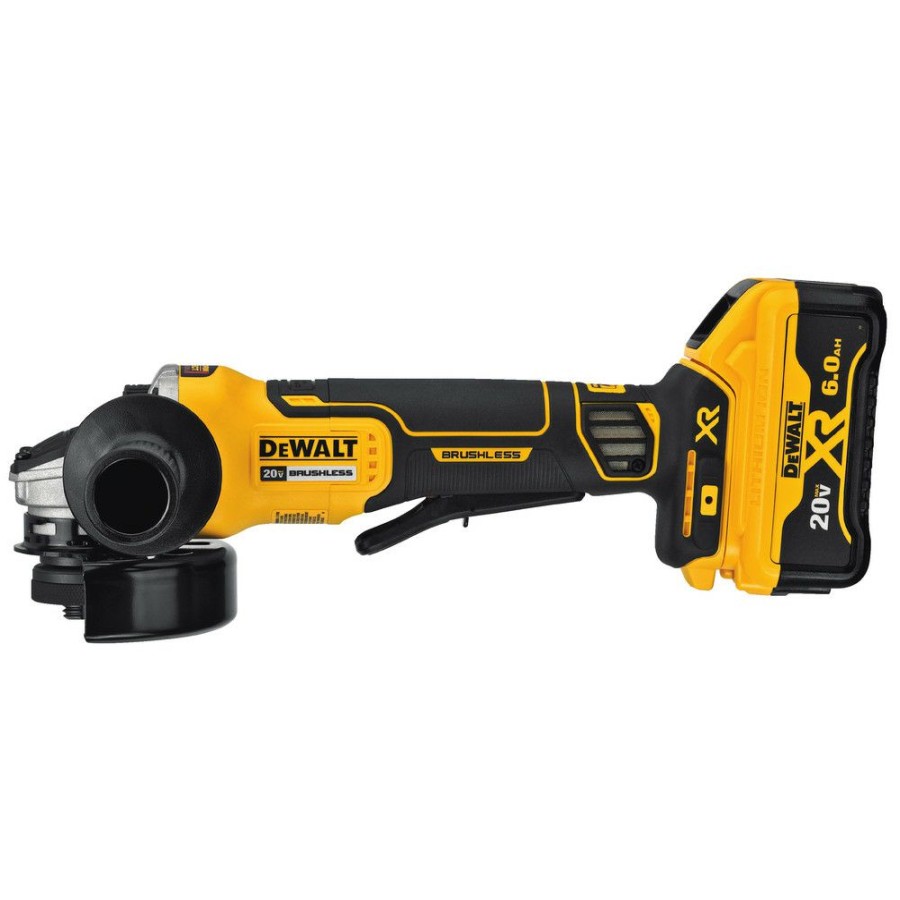 Power Tools * | Dewalt Dcg413R2 20V Max Xr Brushless Lithium-Ion 4-1/2 In. Cordless Paddle Switch Small Angle Grinder With Kickback Brake Kit With (2) 6 Ah Batteries