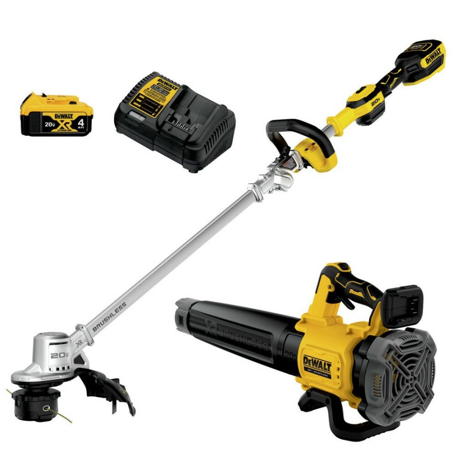 Outdoor Tools And Equipment * | Dewalt Dcko222M1 20V Max Xr Brushless Lithium-Ion 14 In. Cordless Folding String Trimmer/Handheld Blower Combo Kit (4 Ah)