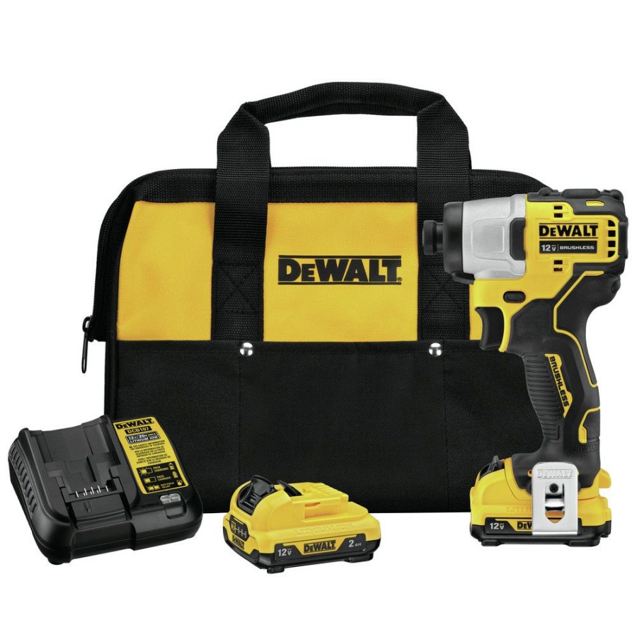 Power Tools * | Dewalt Dcf801F2 Xtreme 12V Max Brushless Lithium-Ion 1/4 In. Cordless Impact Driver Kit With (2) 2 Ah Batteries