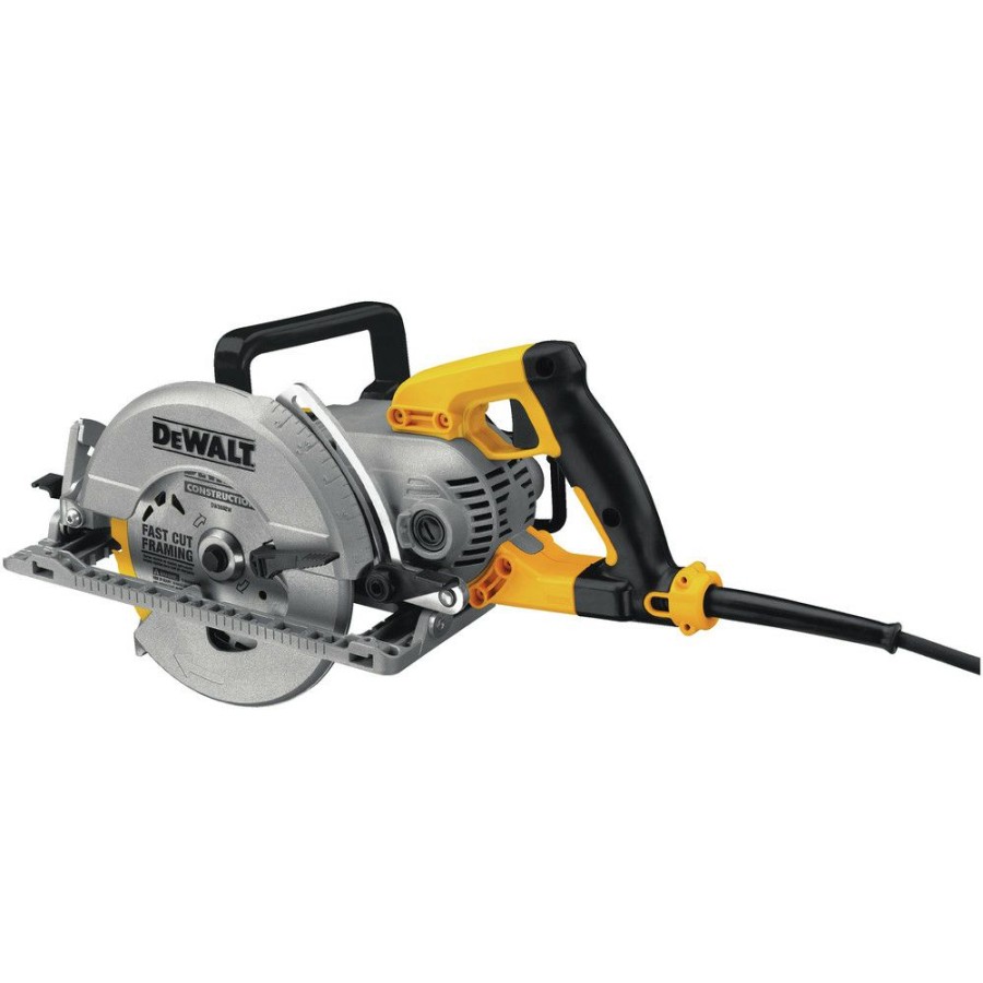 Power Tools * | Dewalt Dws535B 120V 15 Amp Brushed 7-1/4 In. Corded Worm Drive Circular Saw With Electric Brake