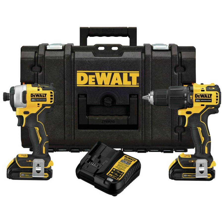 Power Tools * | Dewalt Dckts279C2 Atomic 20V Max Brushless 1/2 In. Hammer Drill Driver / 1/4 In. Impact Driver Combo Kit With Toughsystem