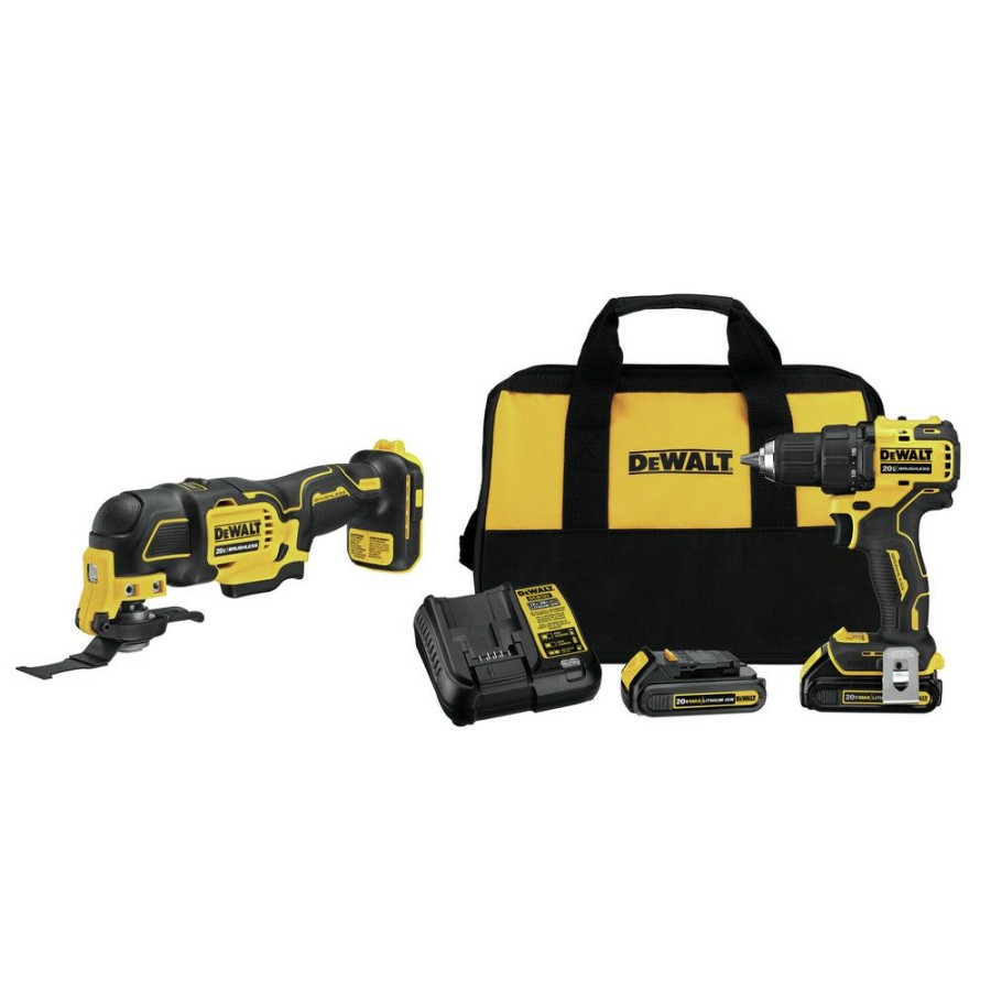 Power Tools * | Dewalt Dcd708C2-Dcs354B-Bndl Atomic 20V Max Compact 1/2 In. Cordless Drill Driver Kit And Oscillating Multi-Tool