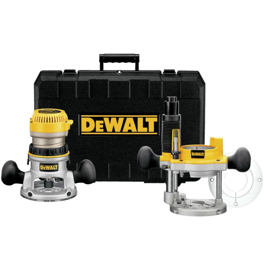 Power Tools * | Dewalt Dw618Pk 2-1/4 Hp Evs Fixed Base & Plunge Router Combo Kit With Hard Case