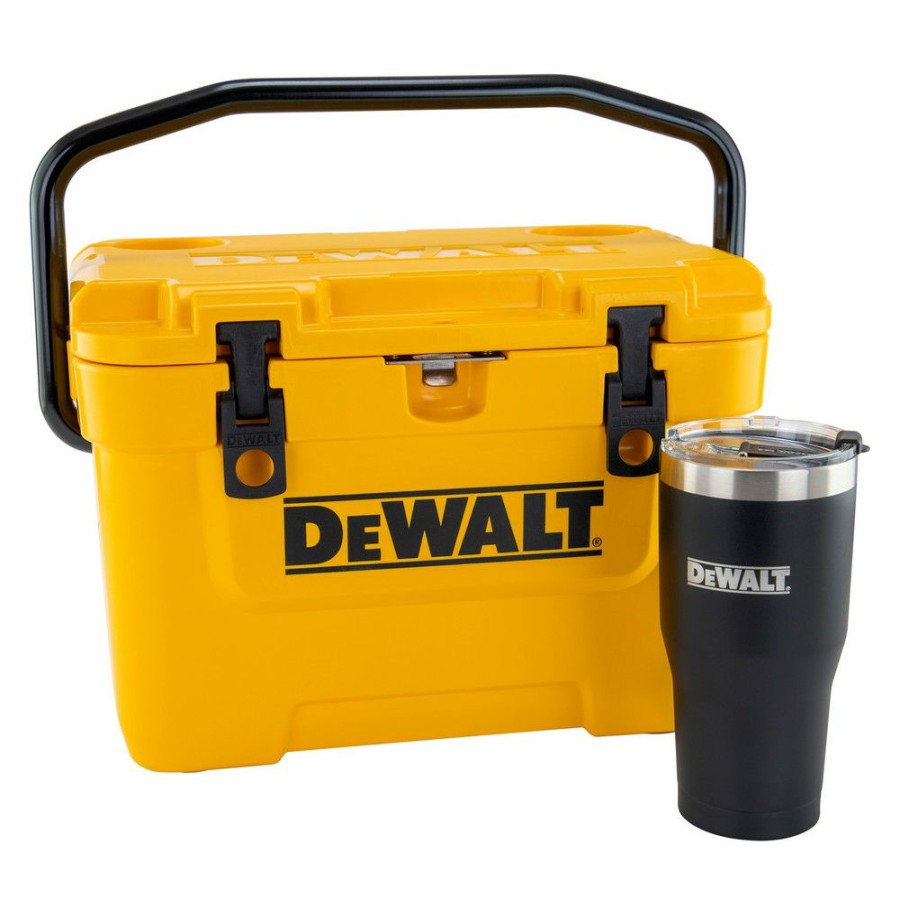 Outdoor * | Dewalt Dxc1003B 10 Quart Roto-Molded Lunchbox Cooler And 30 Oz. Black Tumbler Combo