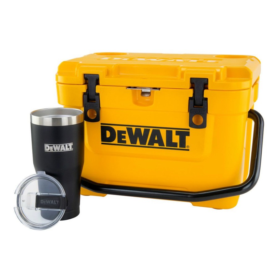 Outdoor * | Dewalt Dxc1003B 10 Quart Roto-Molded Lunchbox Cooler And 30 Oz. Black Tumbler Combo