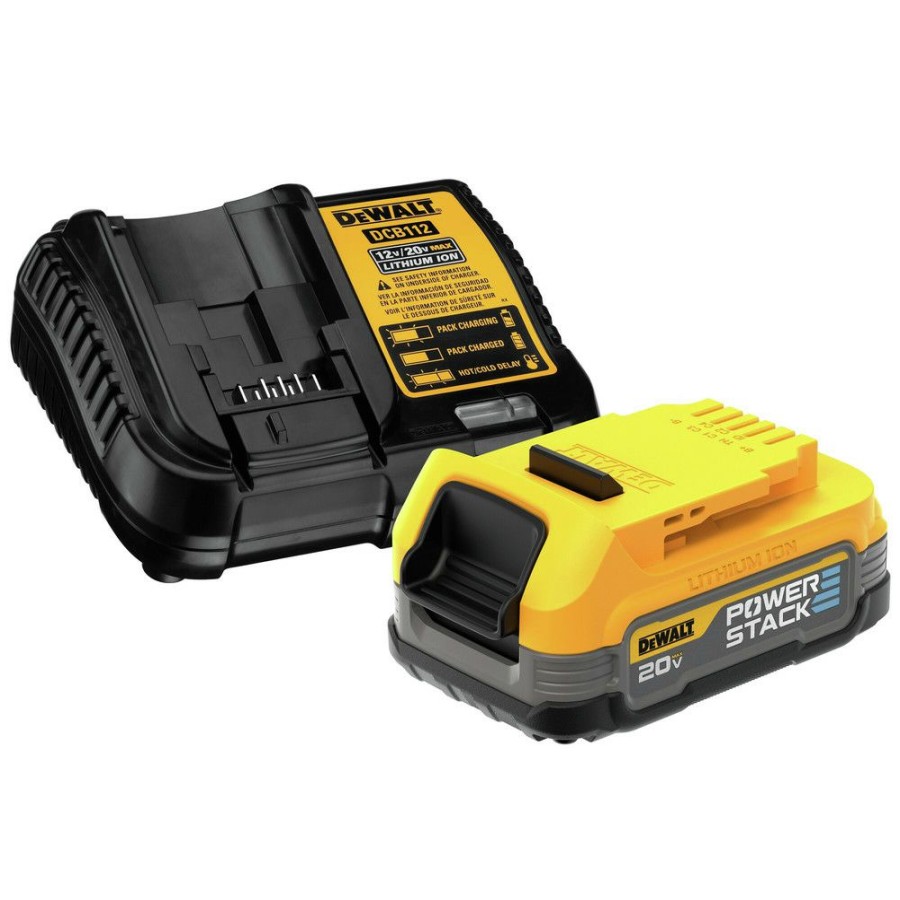 Power Tools * | Dewalt Dcbp034C 20V Max Powerstack Compact Lithium-Ion Battery And Charger Starter Kit