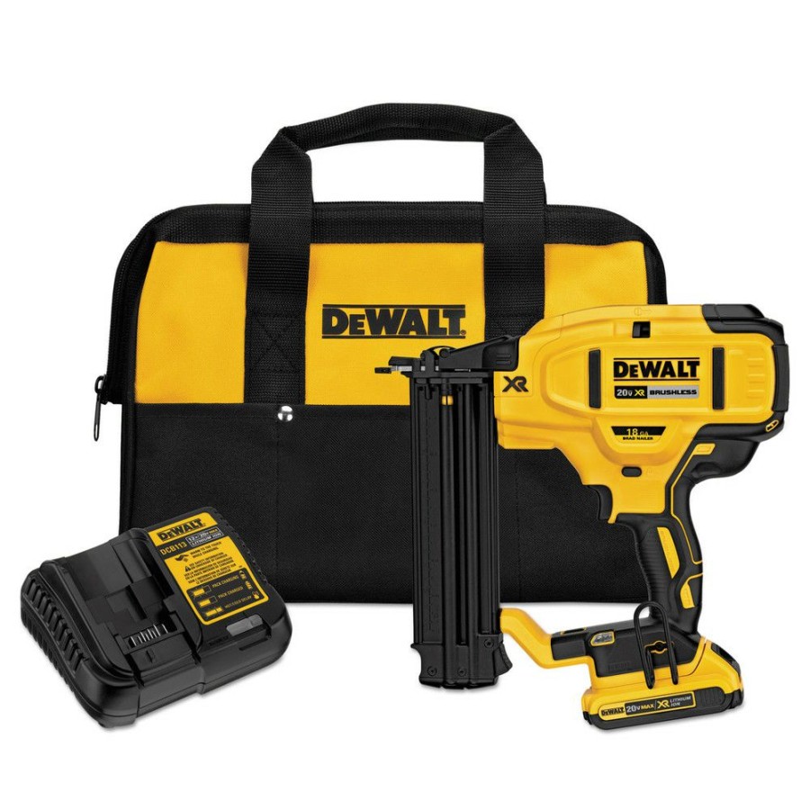 Power Tools * | Dewalt Dcn680D1 20V Max Cordless Lithium-Ion Xr 18 Ga Cordless Brad Nailer Kit