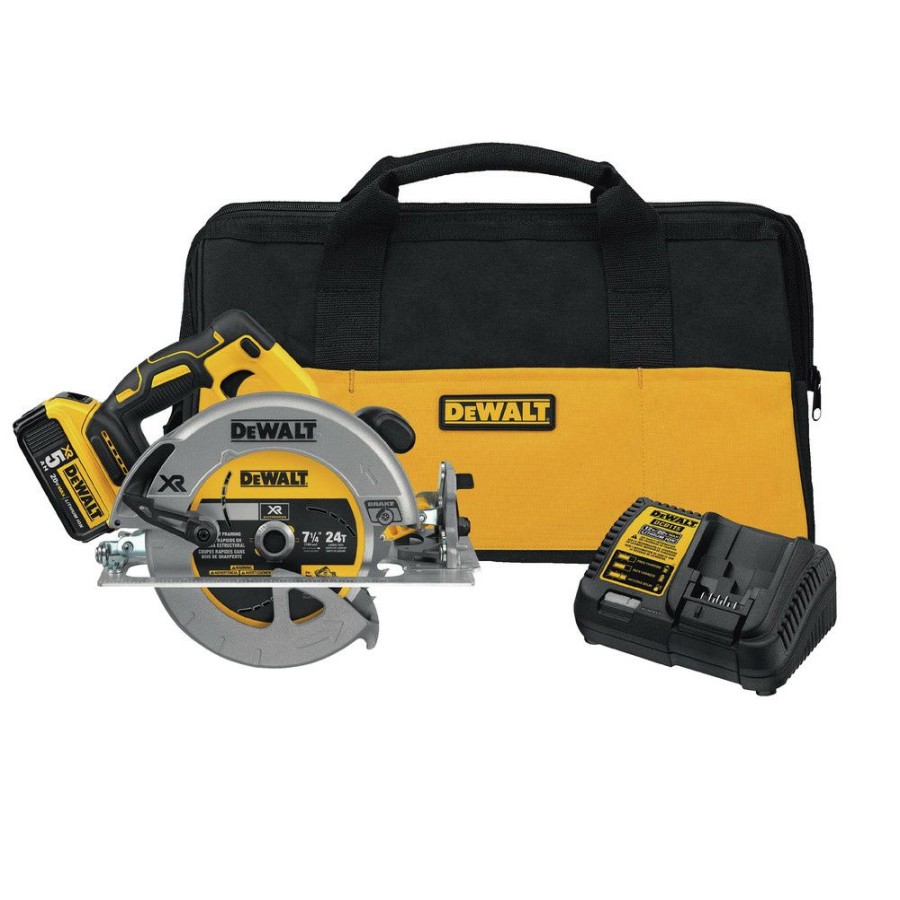 Power Tools * | Dewalt Dcs570P1 20V Max 7-1/4 Cordless Circular Saw Kit With 5.0 Ah Battery