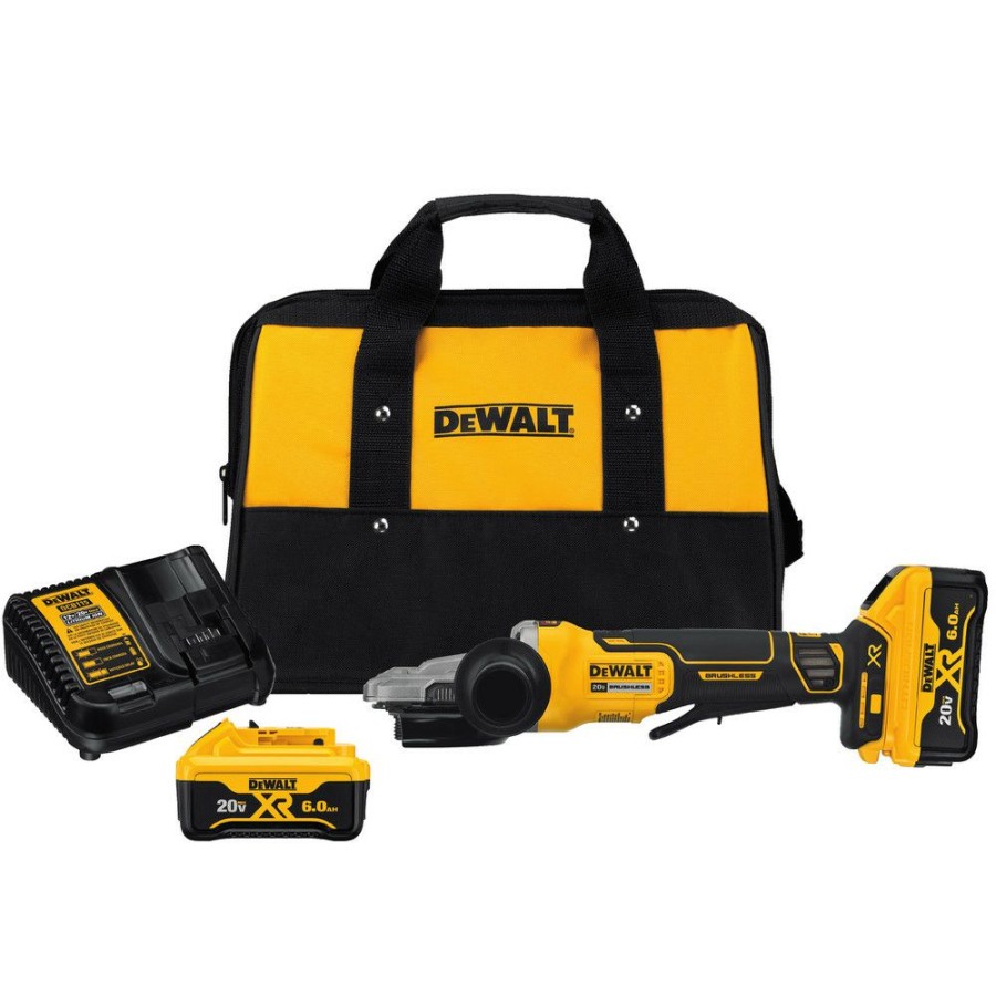 Power Tools * | Dewalt Dcg413Fr2 5 In. 125 Mm 20V Max Xr Brushless Flathead Paddle Switch Small Angle Grinder Kit With Kickback Brake