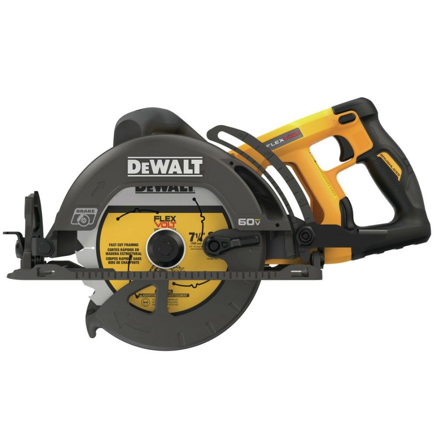 Power Tools * | Dewalt Dcs577B Flexvolt 60V Max Brushless Lithium-Ion 7-1/4 In. Cordless Worm Drive Style Saw (Tool Only)