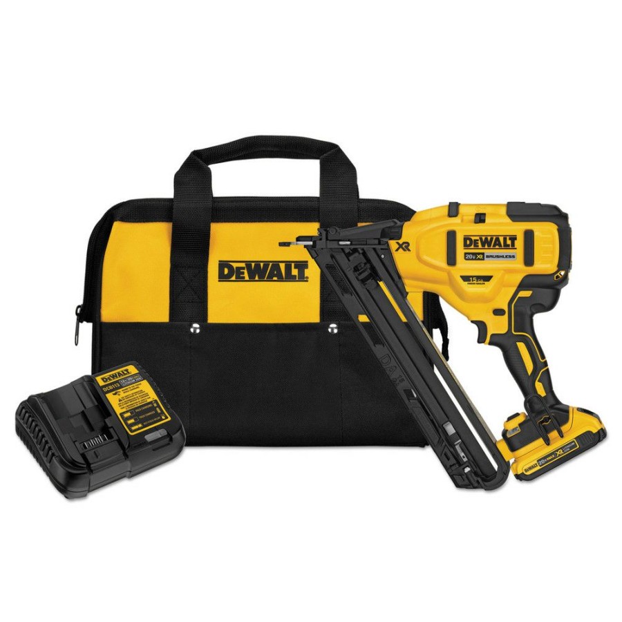 Power Tools * | Dewalt Dcn650D1 20V Max Xr 15 Gauge Cordless Angled Finish Nailer