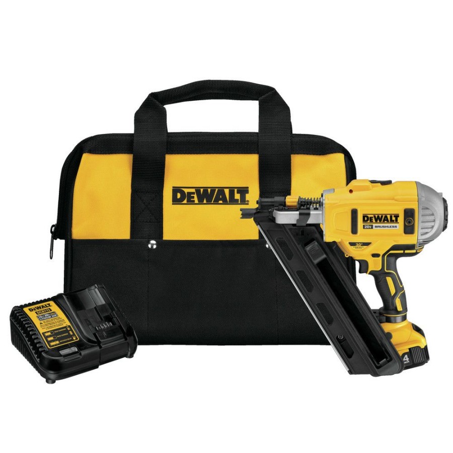 Power Tools * | Dewalt Dcn692M1 20V Max Xr Brushless Lithium-Ion 30 Degree Cordless Paper Collated Framing Nailer Kit (4 Ah)