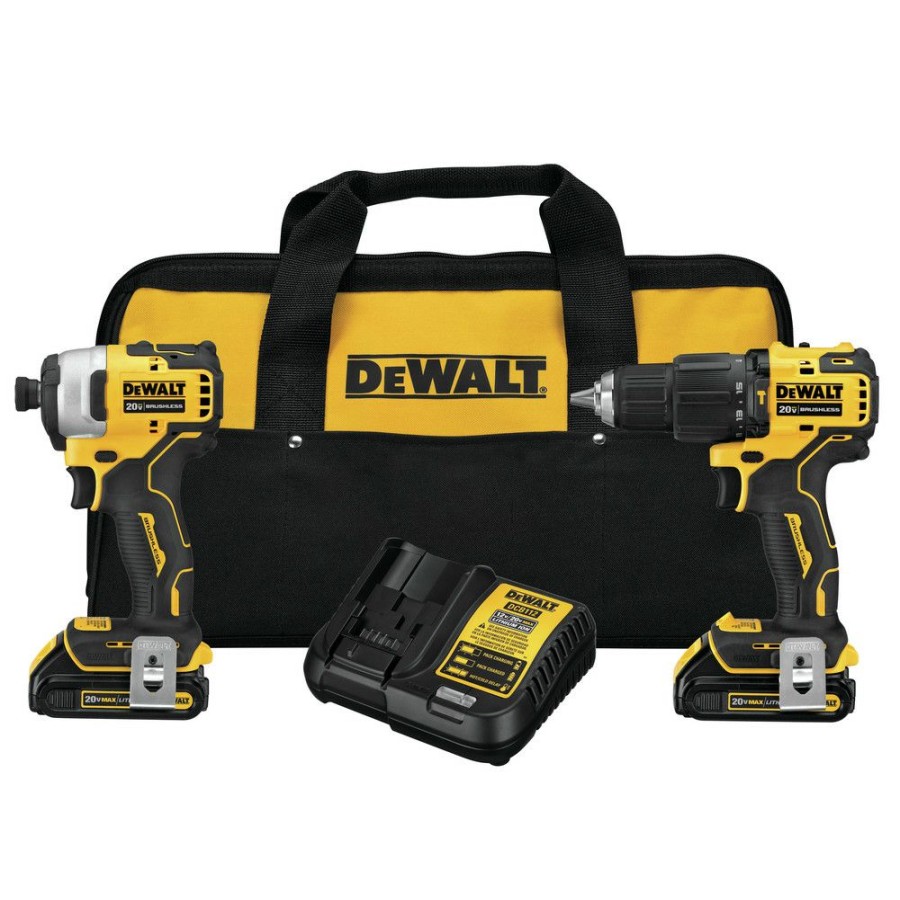 Power Tools * | Dewalt Dck279C2 Atomic 20V Max Lithium-Ion Brushless Cordless 1/2 In. Hammer Drill Driver / 1/4 In. Impact Driver Combo Kit