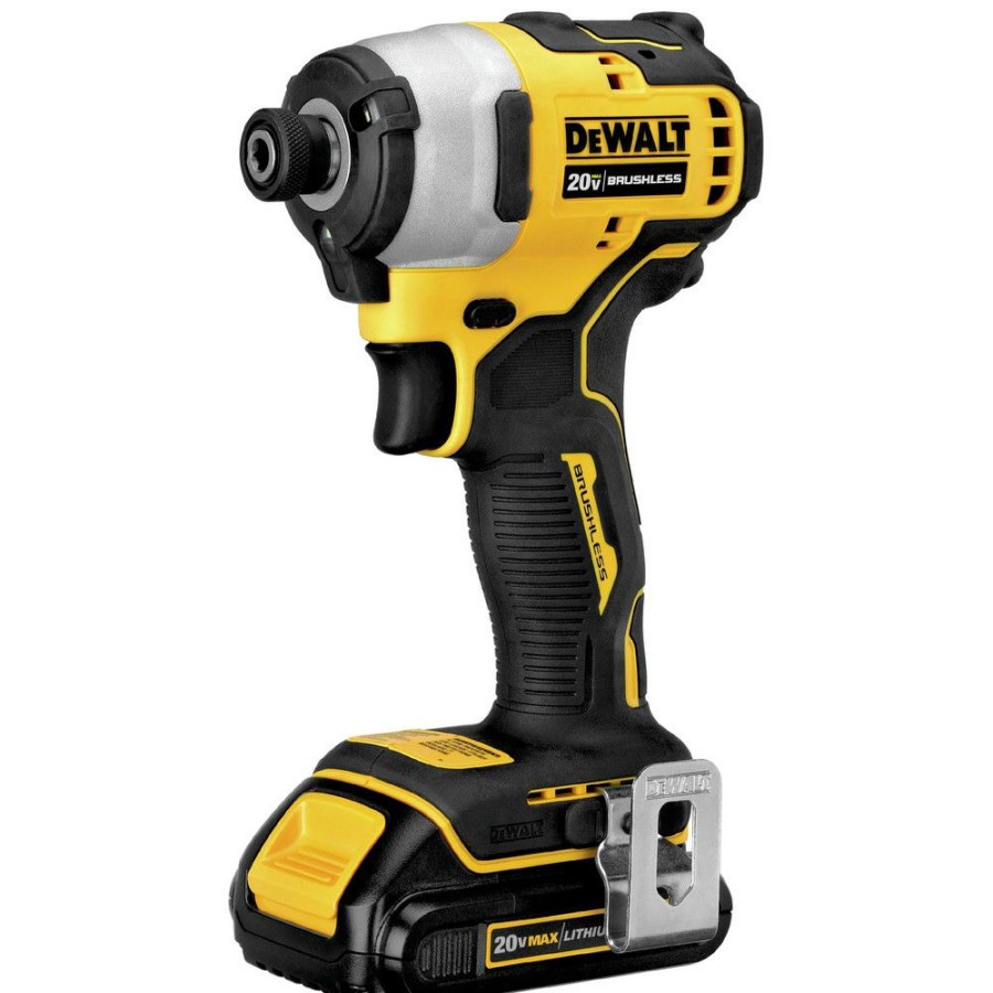 Power Tools * | Dewalt Dcf809C2 Atomic 20V Max Brushless Lithium-Ion 1/4 In. Cordless Impact Driver Kit With (2) 1.5 Ah Batteries