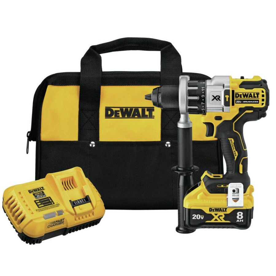 Power Tools * | Dewalt Dcd998W1 20V Max Xr Power Detect Brushless Lithium-Ion 1/2 In. Cordless Hammer Drill Driver Kit (8 Ah)