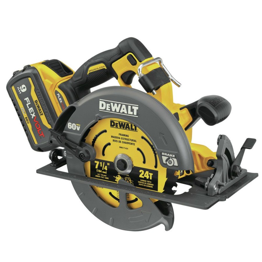 Power Tools * | Dewalt Dcs578X1 Flexvolt 60V Max Brushless Lithium-Ion 7-1/4 In. Cordless Circular Saw Kit With Brake And (1) 9 Ah Battery