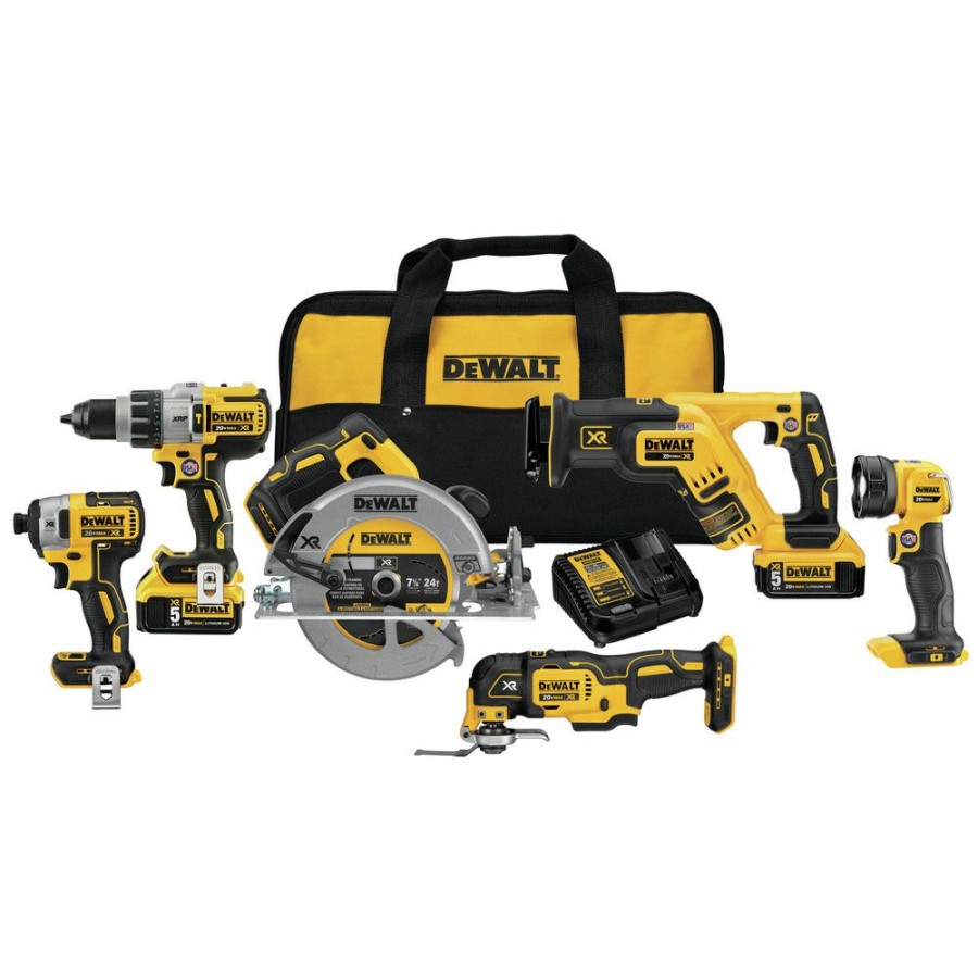 Power Tools * | Dewalt Dck694P2 20V Max Xr Lithium-Ion Cordless 6-Tool Combo Kit (5 Ah)