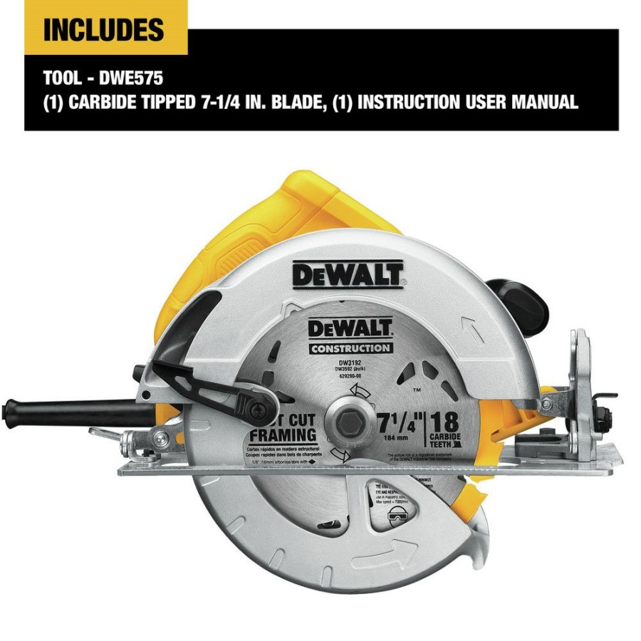 Power Tools * | Dewalt Dwe575 7-1/4 In. Circular Saw Kit