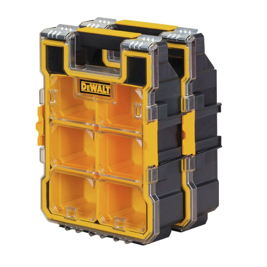 Tool Storage * | Dewalt Dwst14735 4.56 In. X 10.31 In. X 13.66 In. Mid-Size Pro Organizer With Metal Latches Yellow/Clear