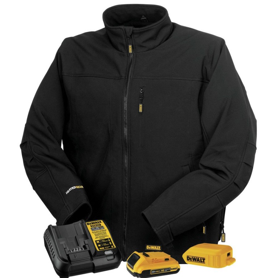 Clothing And Gear * | Dewalt Dchj060Abd1-S 20V Max Li-Ion Soft Shell Heated Jacket Kit Small