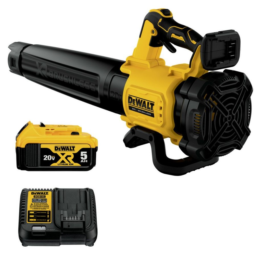 Outdoor Tools And Equipment * | Dewalt Dcbl722P1 20V Max Xr Lithium-Ion Brushless Handheld Cordless Blower Kit (5 Ah)