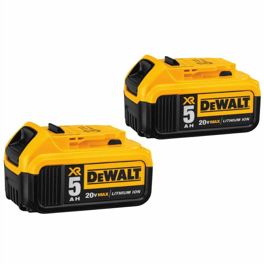 Power Tools * | Dewalt Dcb205-2Ck 20V Max Xr 5 Ah Lithium-Ion Battery (2-Pack) And Charger Starter Kit