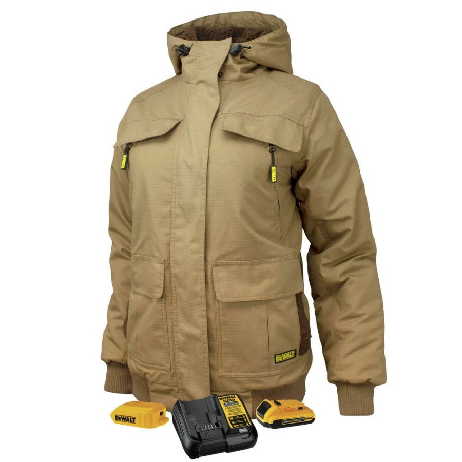 Clothing And Gear * | Dewalt Dchj092D1-S 20V Lithium-Ion Cordless Women'S Heavy Duty Ripstop Heated Jacket (2 Ah) Small, Dune