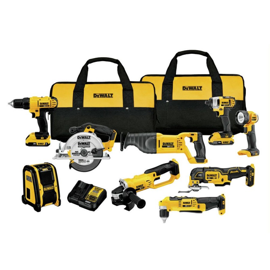 Power Tools * | Dewalt Dck940D2 9-Tool Combo Kit 20V Max Cordless With 2 Batteries (2 Ah)