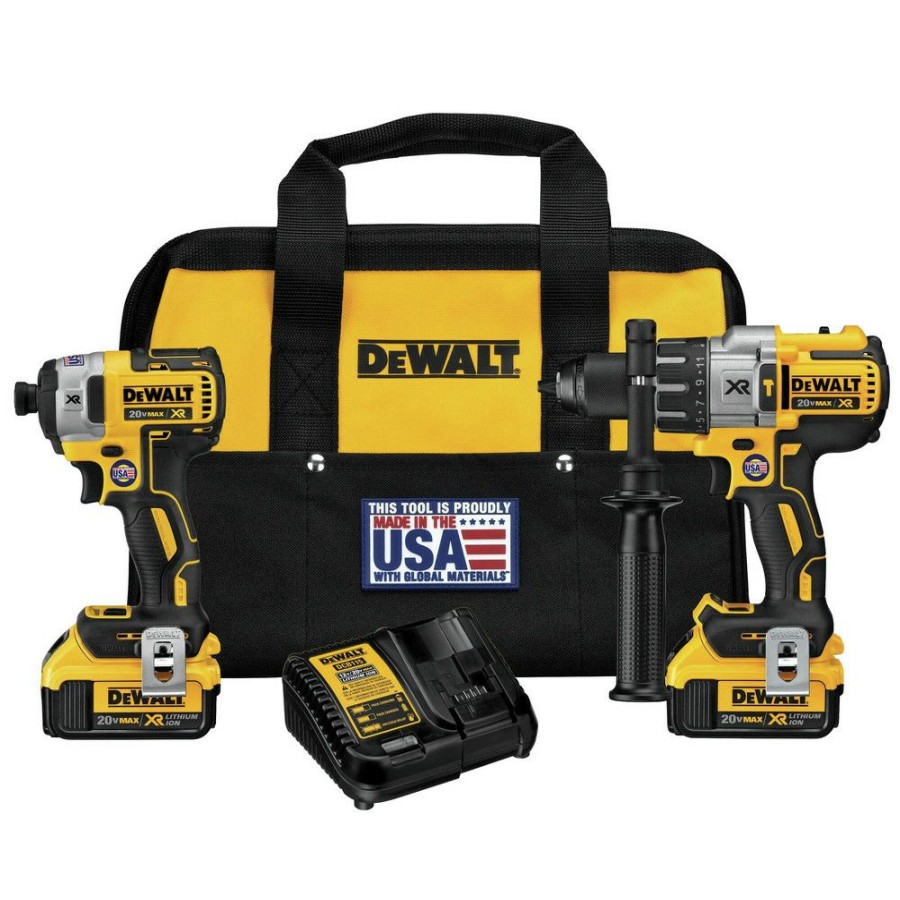 Power Tools * | Dewalt Dck299M2 2-Tool Combo Kit 20V Max Xr Brushless Cordless Hammer Drill & Impact Driver Kit With 2 Batteries (4 Ah)