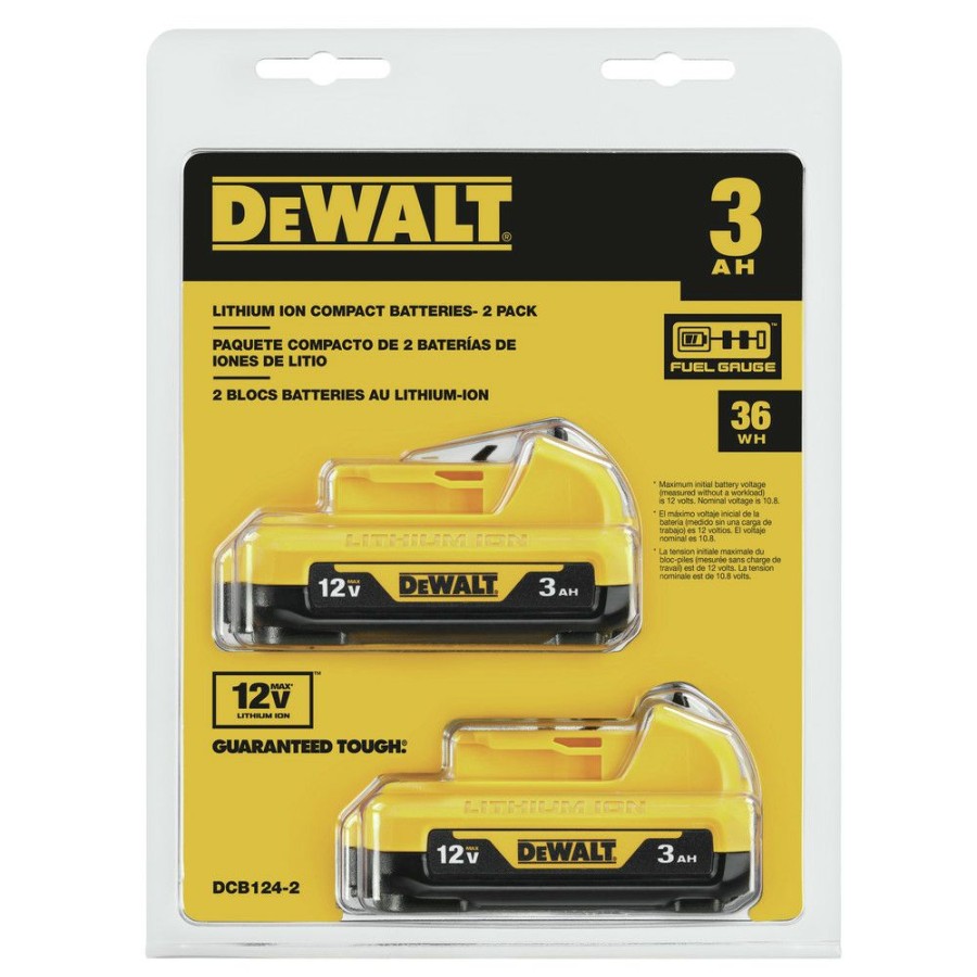 Power Tools * | Dewalt Dcb124-2 2-Piece 12V Max 3 Ah Lithium-Ion Batteries