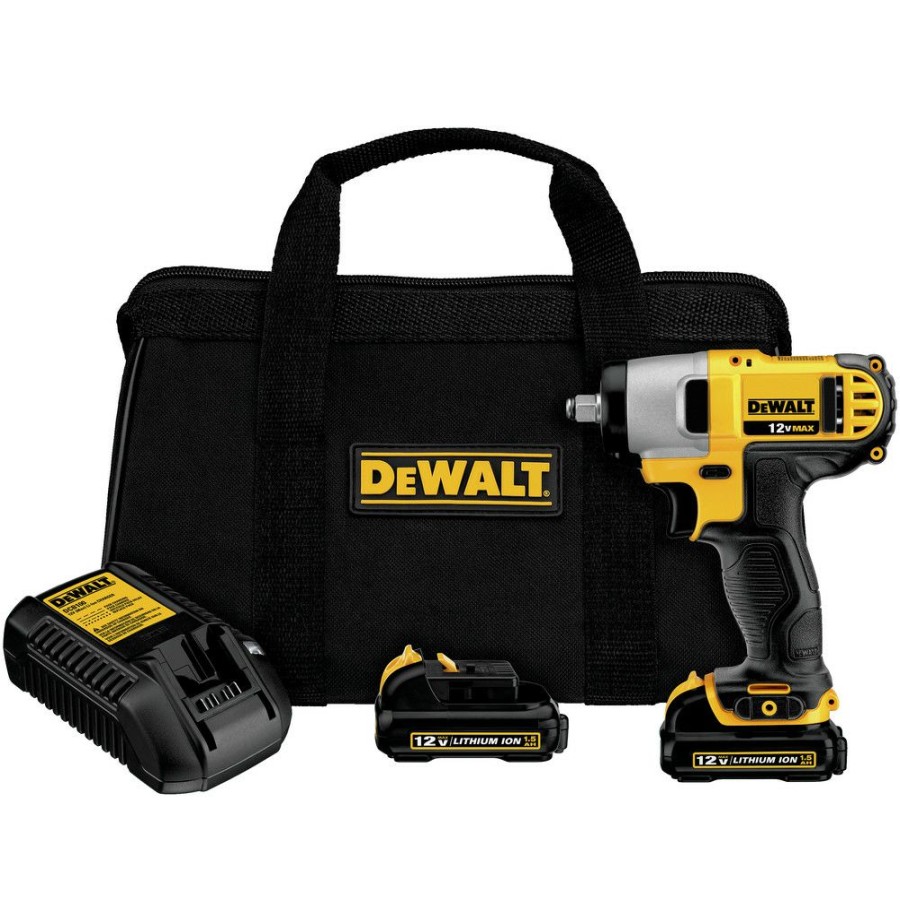 Power Tools * | Dewalt Dcf813S2 12V Max Brushed Lithium-Ion 3/8 In. Cordless Impact Wrench Kit With (2) 1.5 Ah Batteries