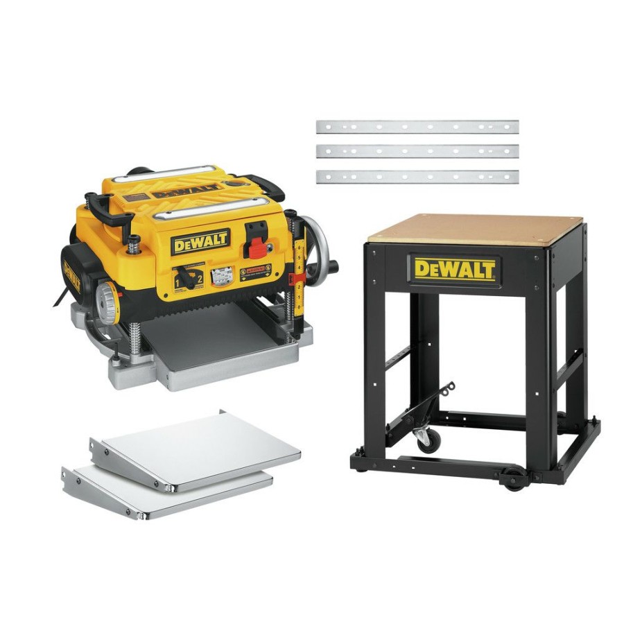 Power Tools * | Dewalt Dw735Xdw7350-Bndl 13 In. Two-Speed Thickness Planer With Support Tables, Extra Knives And Mobile Stand