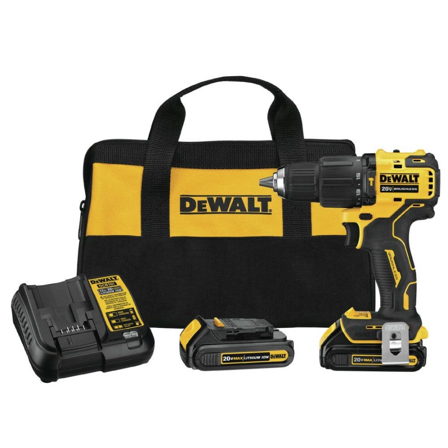 Power Tools * | Dewalt Dcd709C2 Atomic 20V Max Brushless Compact Lithium-Ion 1/2 In. Cordless Hammer Drill/Driver Kit (1.5 Ah)