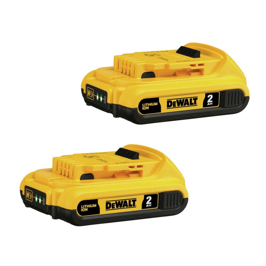 Power Tools * | Dewalt Dcb203-2 (2) 20V Max 2 Ah Lithium-Ion Compact Batteries